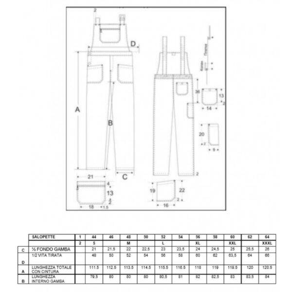 WORKWEAR WORK OVERALLS “ASALOR ORO” RIPSTOP FABRIC 4 POCKETS, RULER HOLDER AND HOOKS