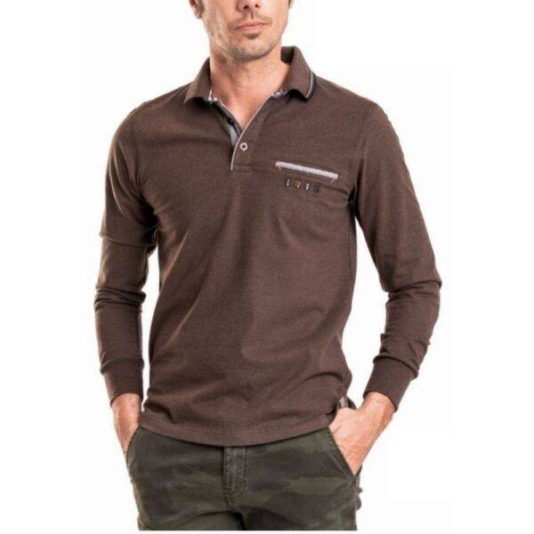 POLO SHIRTS BE BOARD MENS LONG SLEEVE POLO SHIRT WITH FRONT POCKET 03M9232