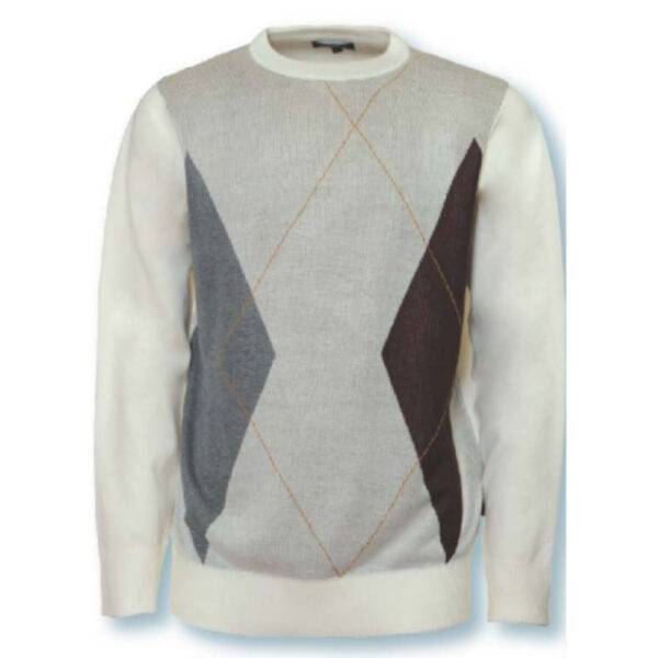 SHIRTS MEN’S ROUND NECK SWEATER WITH RHOMBUS CONTRAST COVERI MOVING TR3153