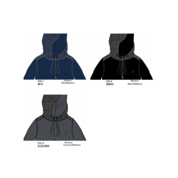 HOODIES AND SWEATSHIRTS FELPA IMBOTTITA FULL ZIP CON CAPPUCCIO COVERI FE3603